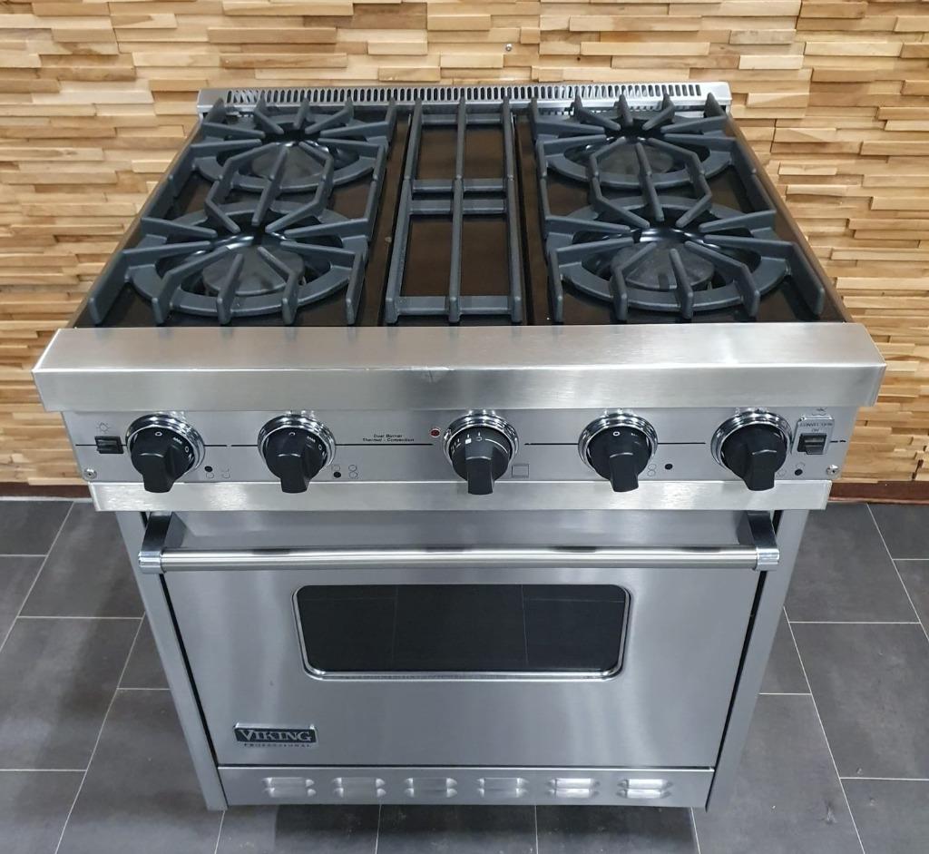 🔥Luxe Viking Fornuis 76cm rvs 4 pits 1 GASOVEN, Elektronische apparatuur, Fornuizen, 60 cm of meer, Zo goed als nieuw, Energieklasse A of zuiniger