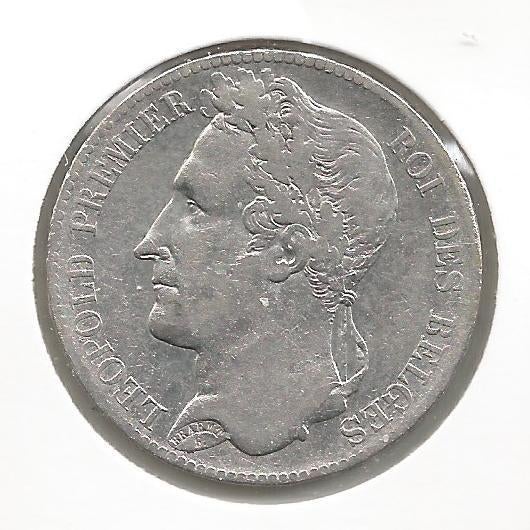 13915 * LEOPOLD I * 5 frank 1847 * gelauwerd, Postzegels en Munten, Verzenden, Zilver