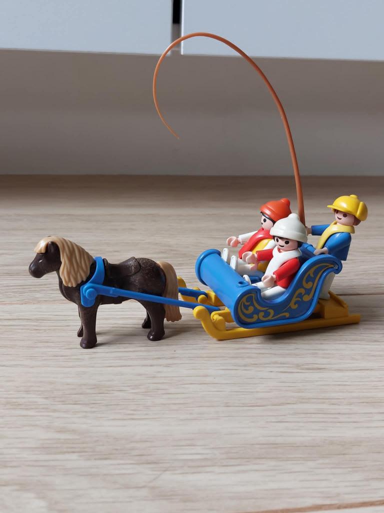 Playmobil vintage - poney avec traîneau — 3391, Enlèvement ou Envoi, Comme neuf, Ensemble complet