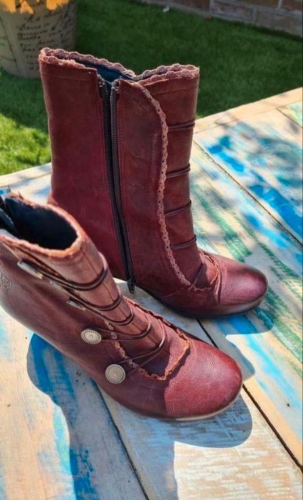 Bordeaux rode leren  Brako laarsjes mt 35 36, Ophalen of Verzenden, Gedragen