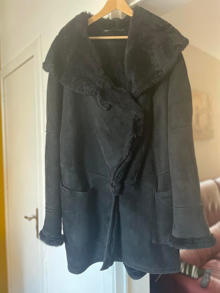 Mantel 3/4 in daim, Kleding | Dames, Ophalen, Zo goed als nieuw, Maat 46/48 (XL) of groter, Zwart