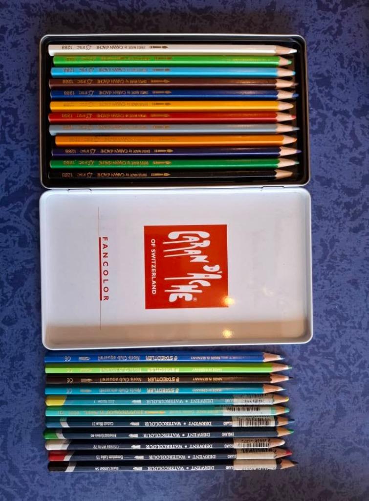 Lot de 23 crayons aquarelles, Ophalen, Gebruikt