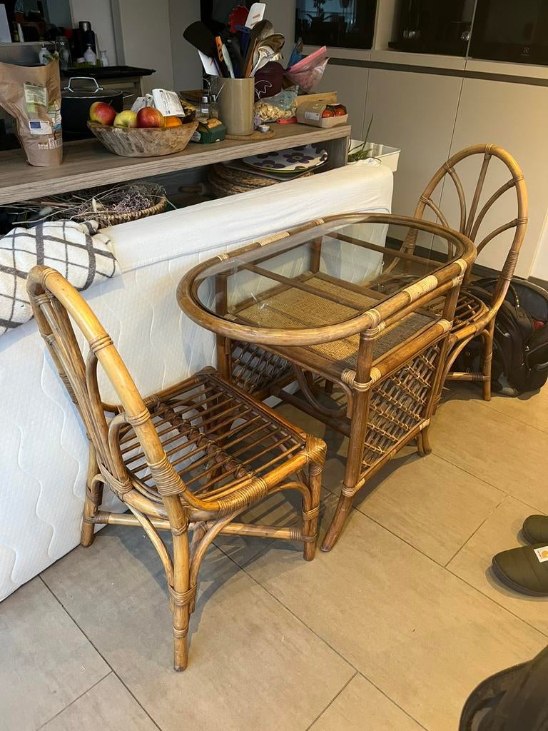 Mooie vintage rotanset in uitstekende staat, Ophalen, Zo goed als nieuw