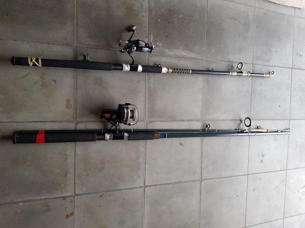 1 canne de 2,70 m + 1 canne de 2,50 m pour poissons carpes e, Enlèvement, Comme neuf, Moulinet