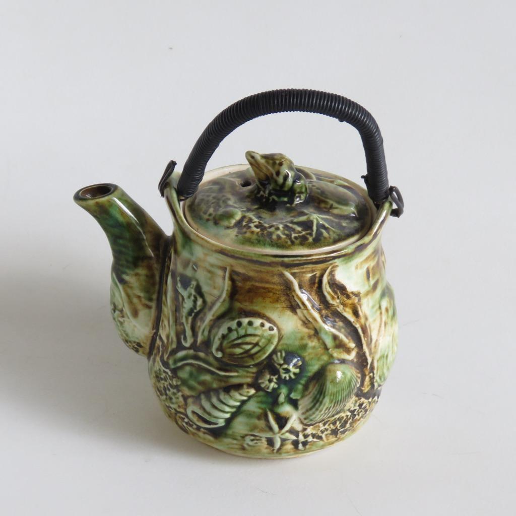 Théière en céramique majolique, pelle, 1950, personnages mar, Enlèvement ou Envoi