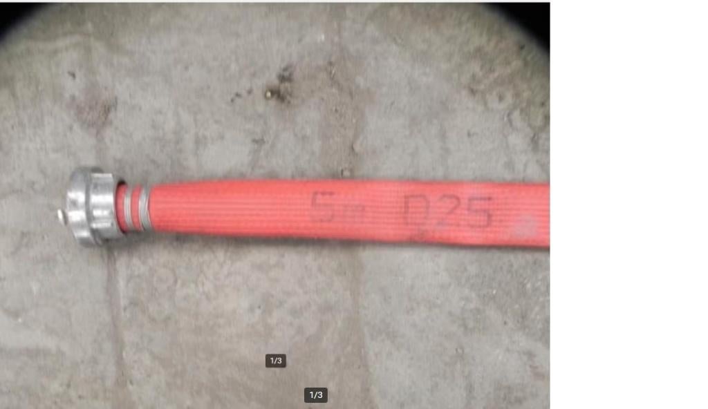 Brandslang Rood Plat oprolbaar 25mm 5m, Tuin en Terras, Tuinslangen, Gebruikt, Tuinslang, Ophalen of Verzenden