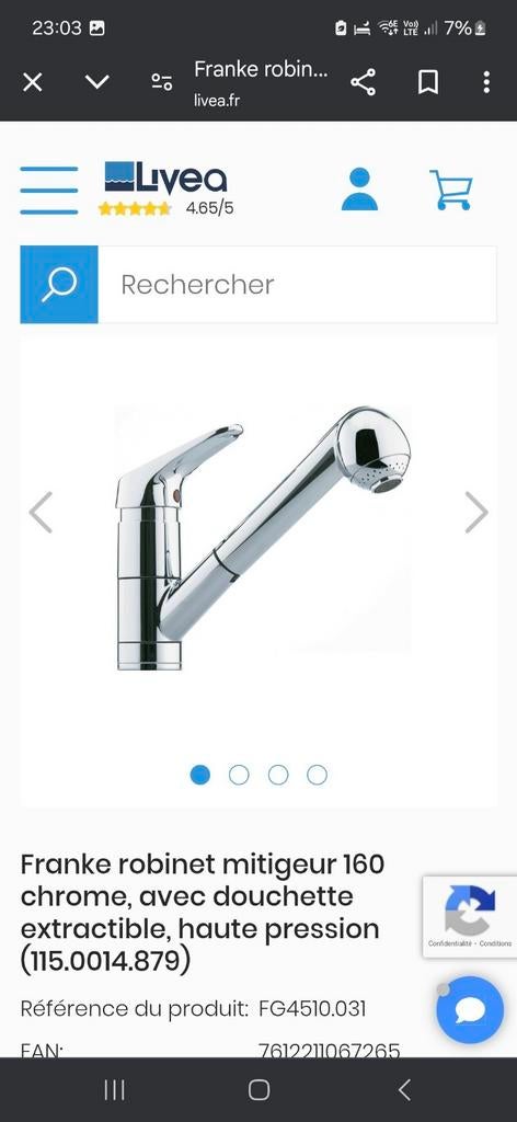 FRANKE Robinet de cuisine avec douchette, Bricolage & Construction, Enlèvement ou Envoi, Neuf, Robinet