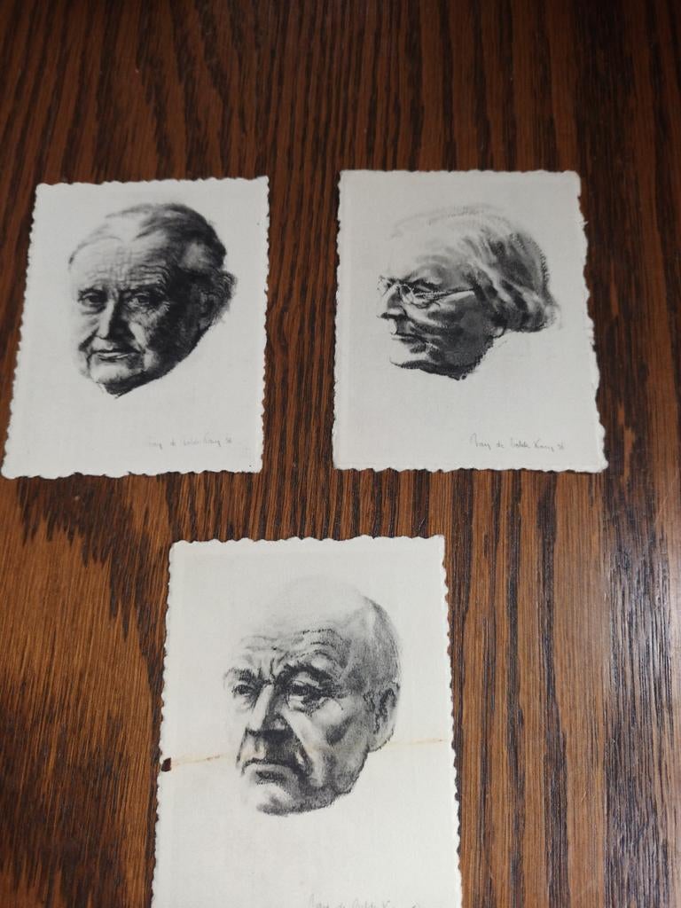 Set van 3 Litho-portretten "Ken Uw Volk" – Isidoor Opsomer (, Antiquités & Art, Enlèvement