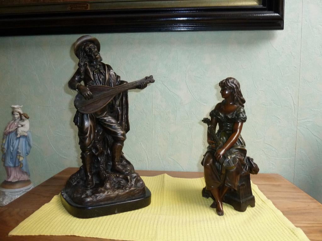 2 bronzen beelden, Antiek en Kunst, Antiek | Brons en Koper, Brons, Ophalen