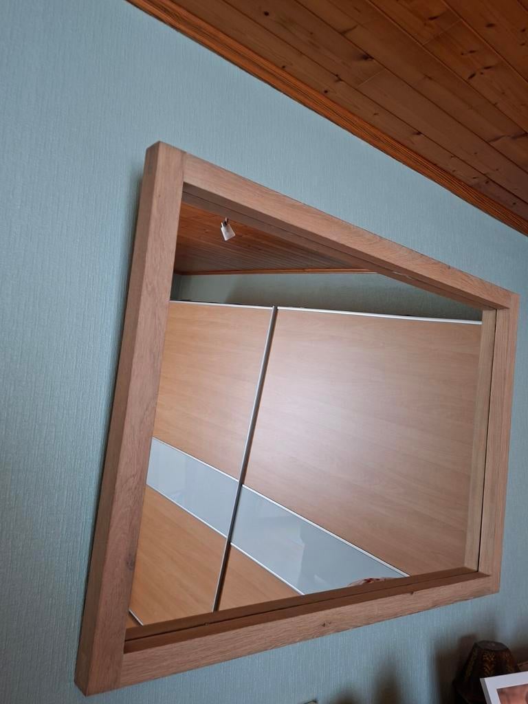 Spiegel in eiken kader in zeer goede staat., Huis en Inrichting, Woonaccessoires | Spiegels, Ophalen