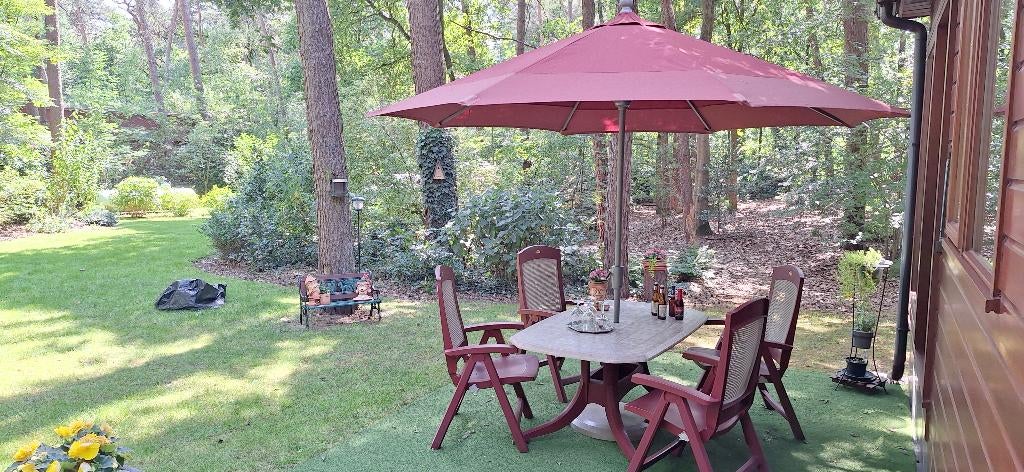 tuintafel met 4 stoelen Hartmann, afhalen cash Wuustwezel, Jardin & Terrasse, Enlèvement, Utilisé, Ovale, Synthétique