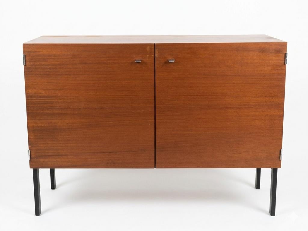Cabinet Pierre Guariche pour Meurop 1960s, Enlèvement, Teck, Avec tablette(s)