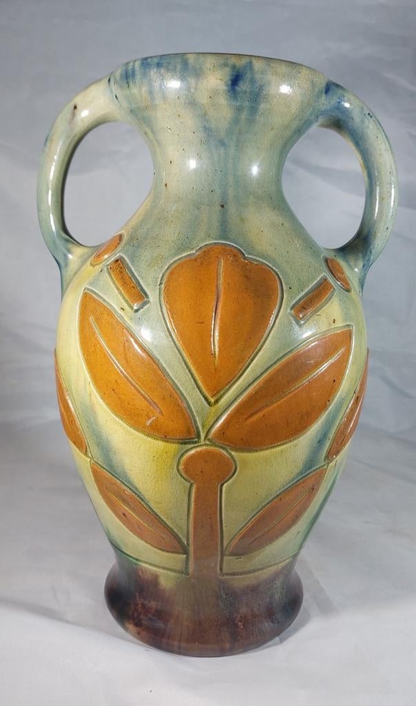 Antieke Vlaamse Art Nouveau vaas circa1900-1930, Antiek en Kunst, Ophalen of Verzenden