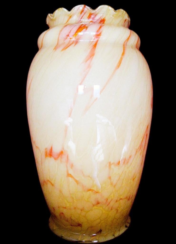 Art Deco Scailmont vaas met kartelrand., Antiquités & Art, Antiquités | Vases, Enlèvement