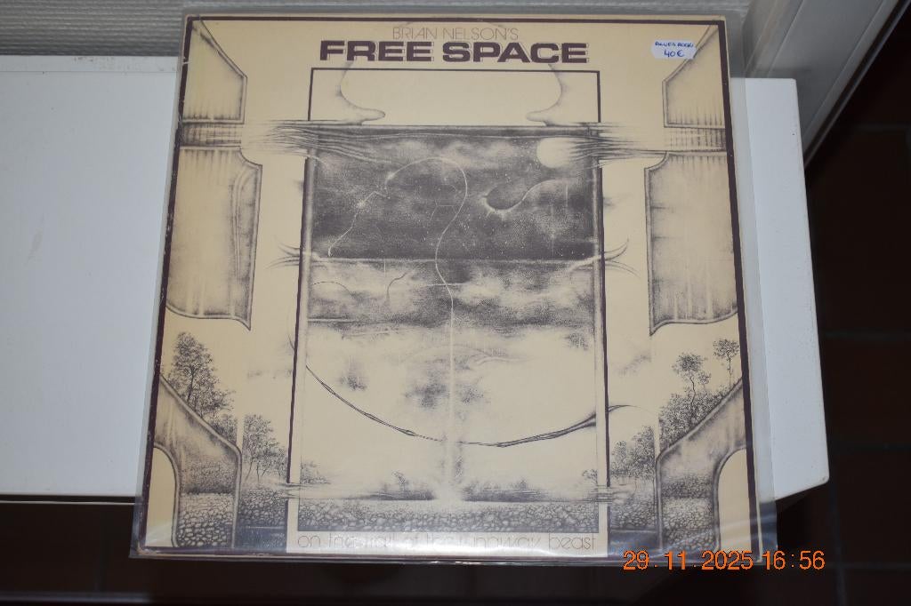 LP : Brian Nelson's Free Space - On the trail of the, Cd's en Dvd's, Vinyl | Rock, Ophalen of Verzenden, Gebruikt