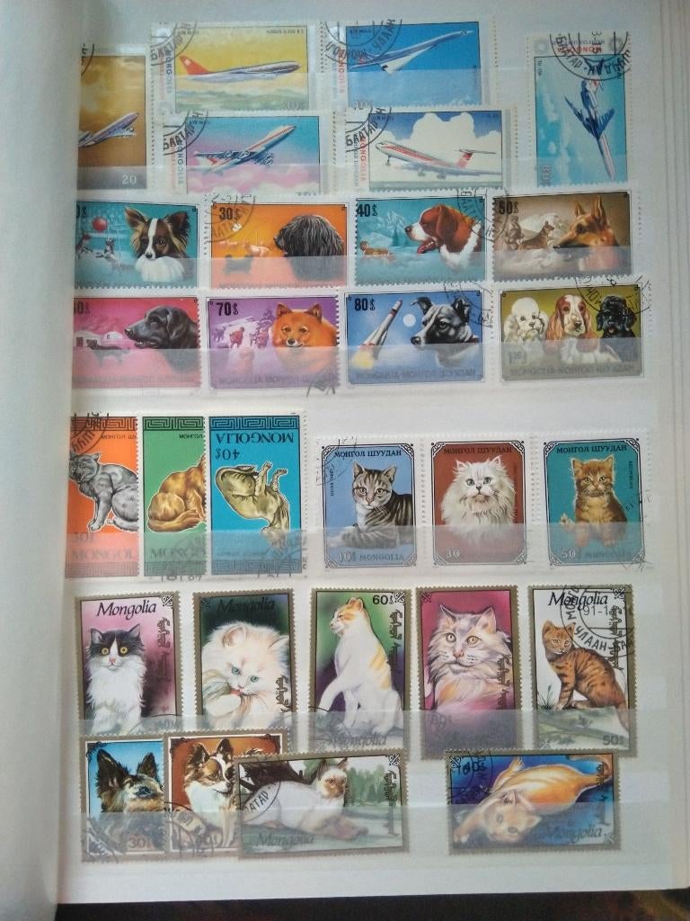 Mongolie, collection d'environ 500 timbres, Envoi