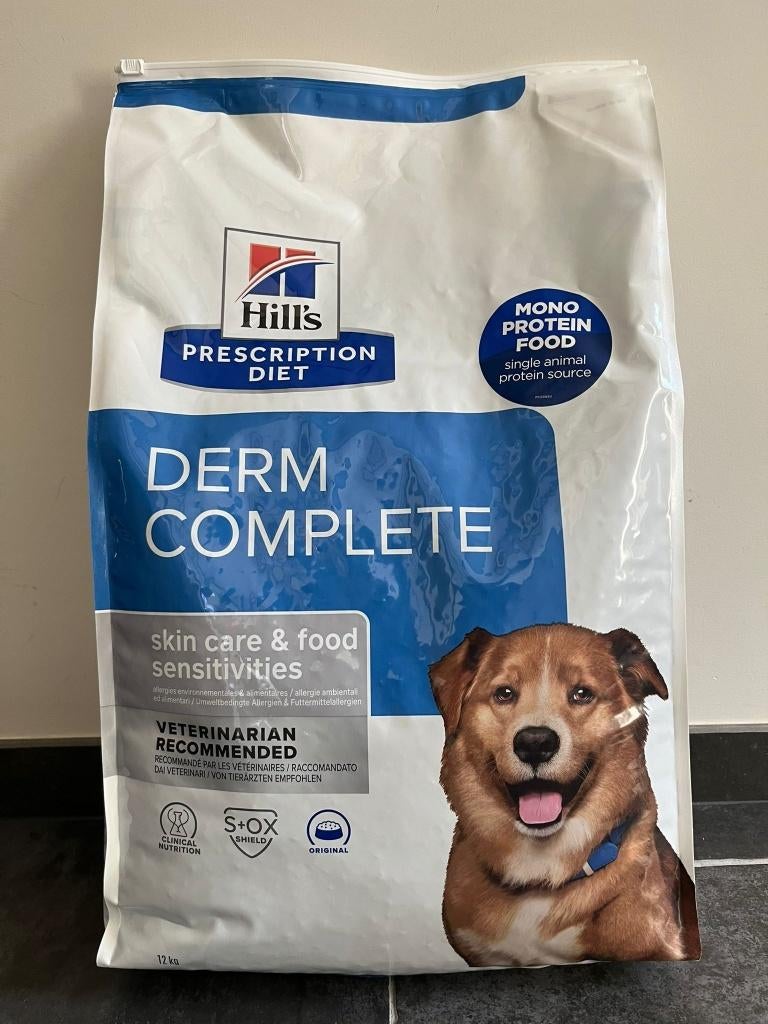 Hill's prescription diet - derm complete hondenvoer 12KG, Ophalen of Verzenden, Hond