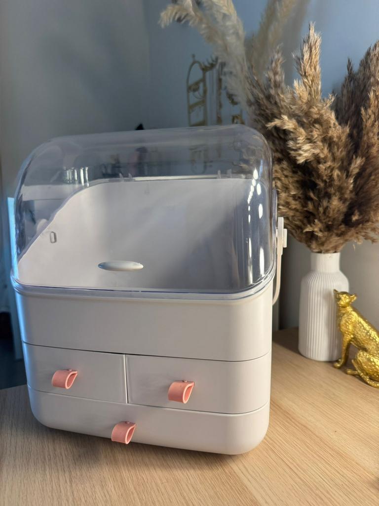 Make up organiser, Handtassen en Accessoires, Uiterlijk | Cosmetica en Make-up, Ophalen, Gebruikt, Wit, Make-up