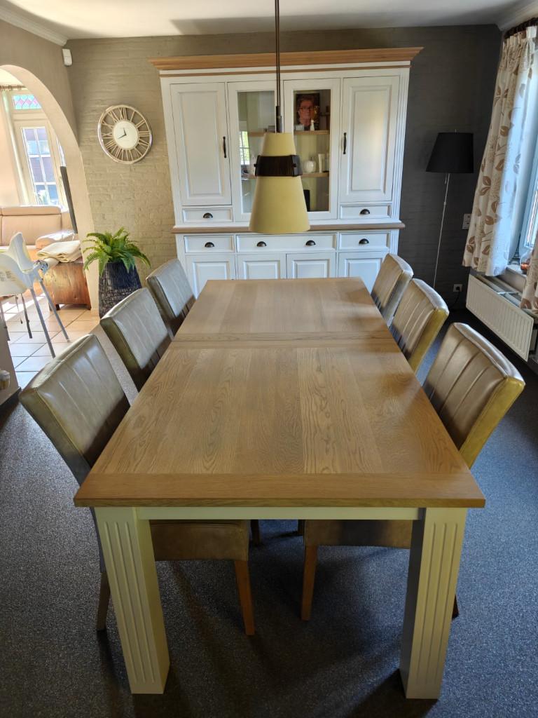 Kwalitatieve landelijke eetkamer, Huis en Inrichting, Complete eetkamers, Ophalen, Zo goed als nieuw, Landelijk, 4 tot 6 stoelen