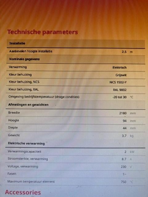infrarood heater terrasverwarming professioneel Frico 2000w, Doe-het-zelf en Bouw, Verwarming en Radiatoren, Ophalen, Overige typen