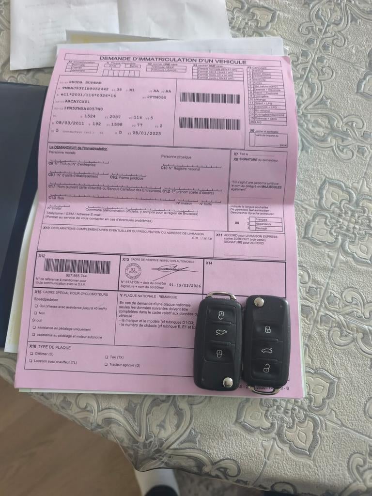 Skoda Superbe 1.6DI euro 5 2011, Autos, Skoda, Particulier, Euro 5, Boîte manuelle