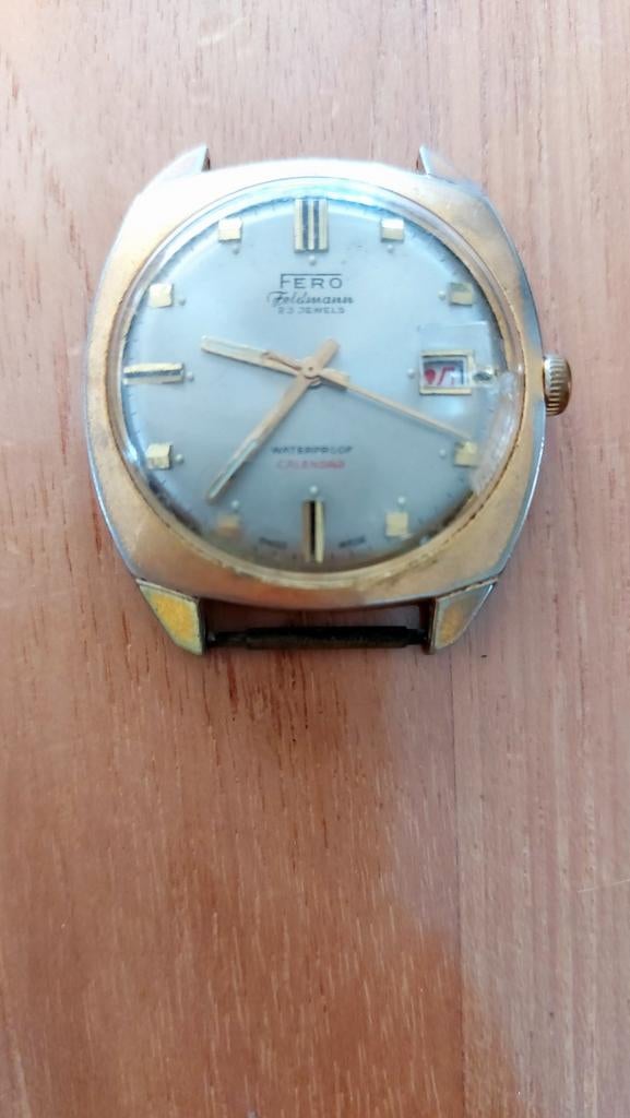 Montre rétro vintage pour homme Fero Feldmann, 23 rubis, Enlèvement ou Envoi, Or, Montre-bracelet