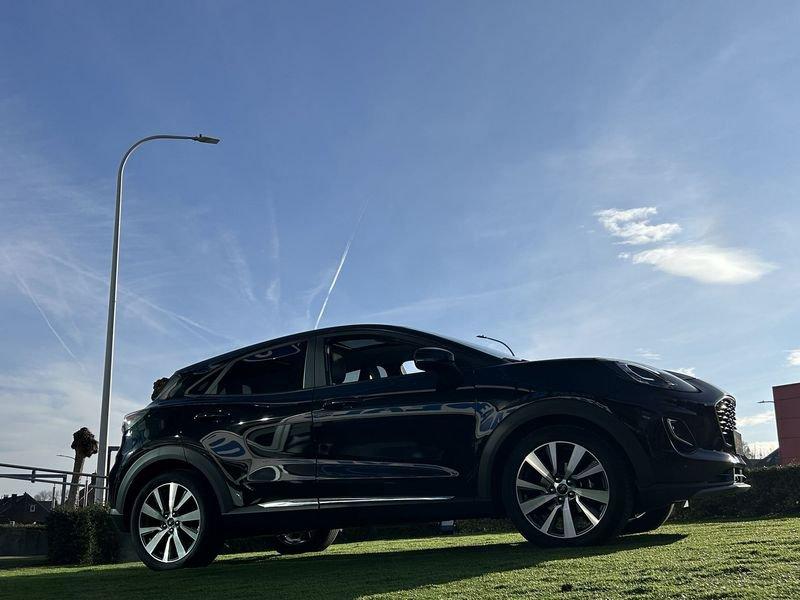 Ford Puma Ecoboost mHEV Titanium X AUT, Auto's, Ford, Zwart, Leder en Stof, Zwart, Bedrijf