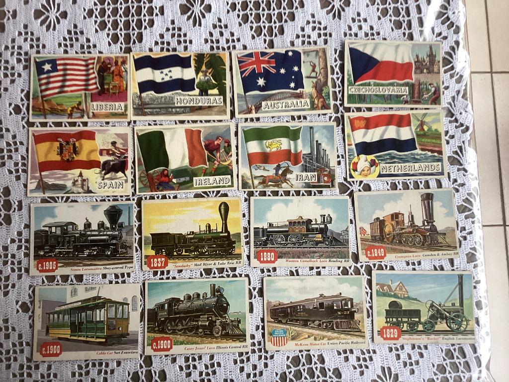 16 prenten chromos Flags of the World treinen, Verzamelen, Ophalen of Verzenden, Gebruikt