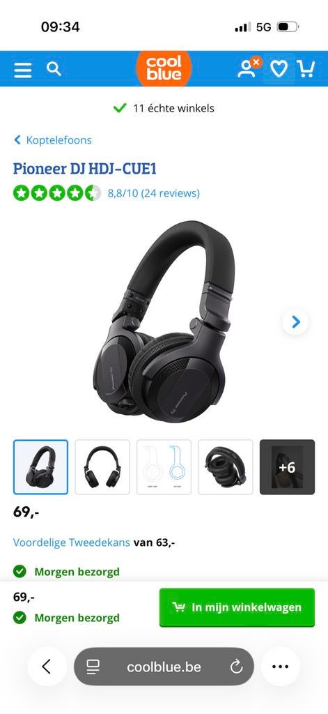 Pioneer Dj HDJ-CUE1 koptelefoon, Ophalen of Verzenden, Nieuw, Op oor (supra aural), Overige merken