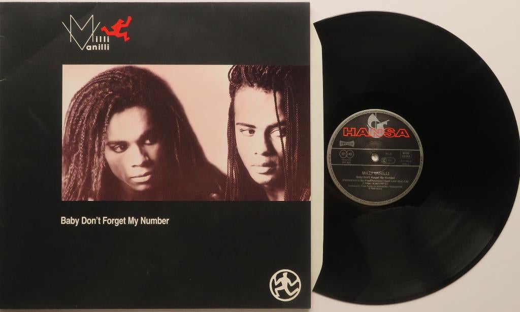 Milli Vanilli - Baby don't forget my number. Maxi, Ophalen of Verzenden, Gebruikt, 12 inch, Trip Hop of Breakbeat