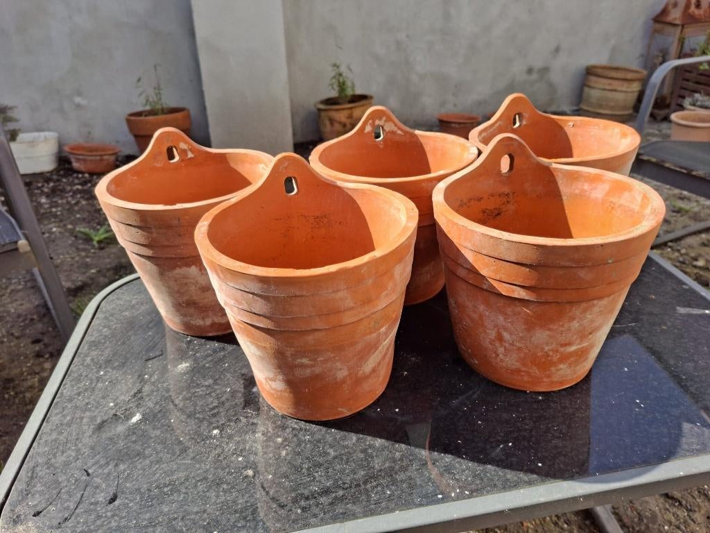 Terracotta hangpotten te koop, Tuin en Terras, Ophalen, Overige materialen, Gebruikt, Minder dan 30 cm