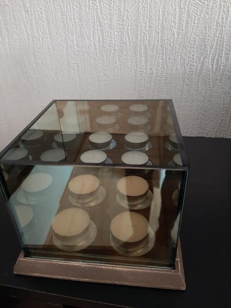 Theelichthouder met 4 theelichtjes, Huis en Inrichting, Ophalen