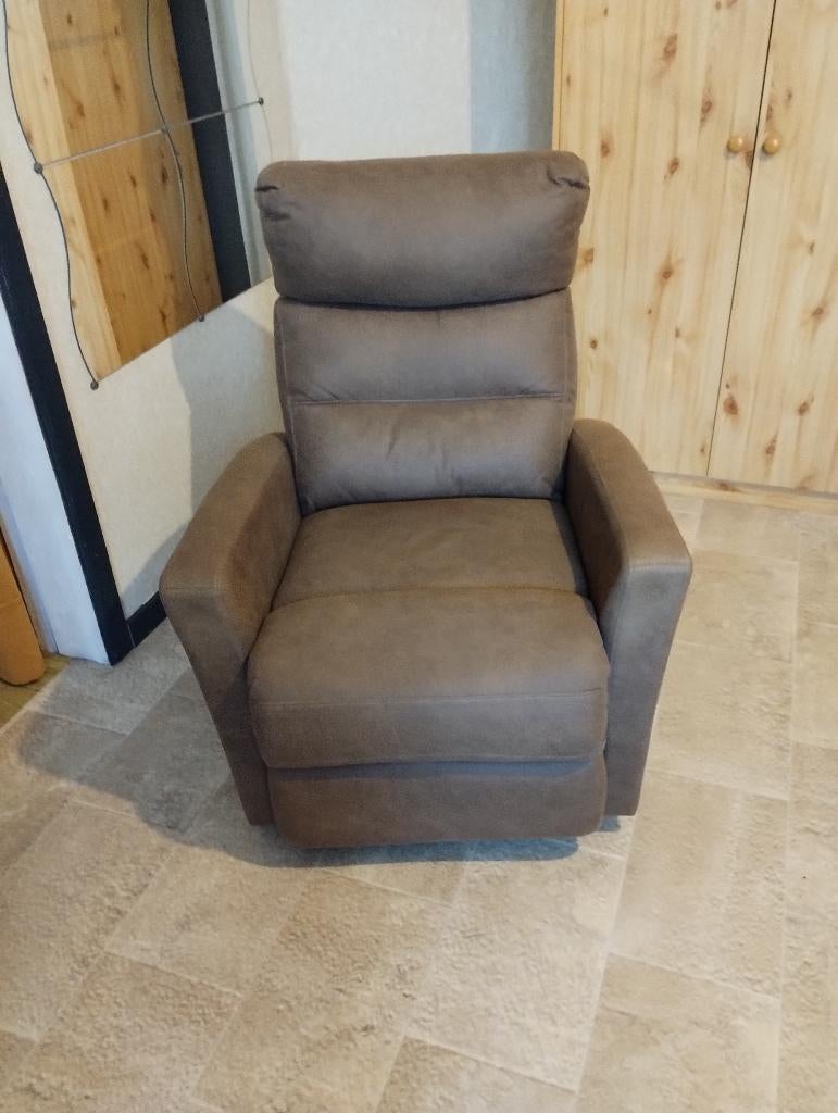 fauteuil relax brun, Enlèvement, Comme neuf, Moins de 75 cm, Tissus