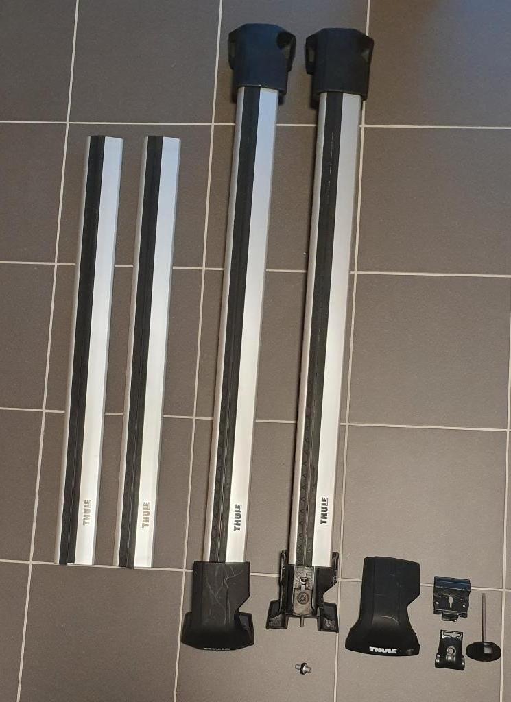 Thule set dakdragers Edge Flush Rail en 2 x Wingbar, Autos : Divers, Porte-bagages, Utilisé, Enlèvement