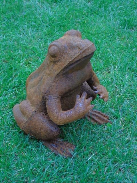 statue d une grenouille en fonte rouillé ., Jardin & Terrasse, Enlèvement ou Envoi, Neuf, Métal, Animal