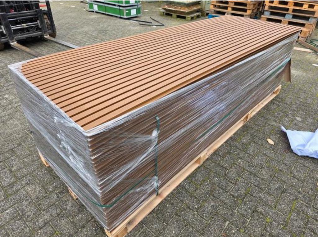 Magazijnopruiming!!! Composiet gevelbekleding Teak NIEUW, Doe-het-zelf en Bouw, Ophalen, Nieuw, Overige materialen, 20 tot 50 mm