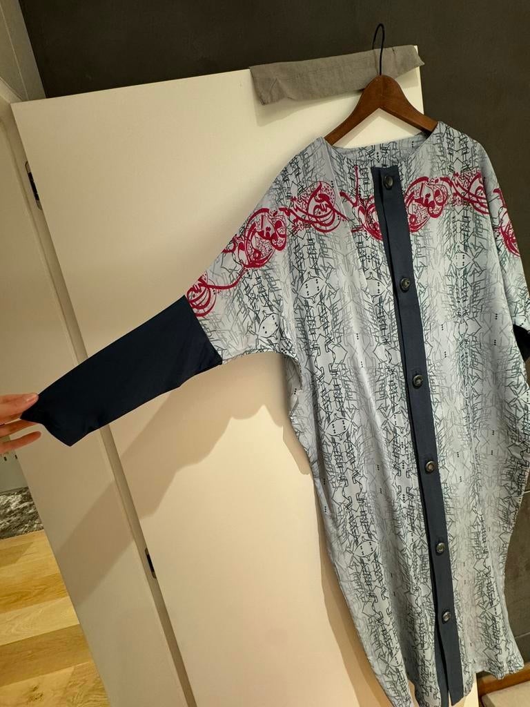 Oosterse soepelvallende lange jurk, Ophalen, Zo goed als nieuw, Maat 38/40 (M), Grijs