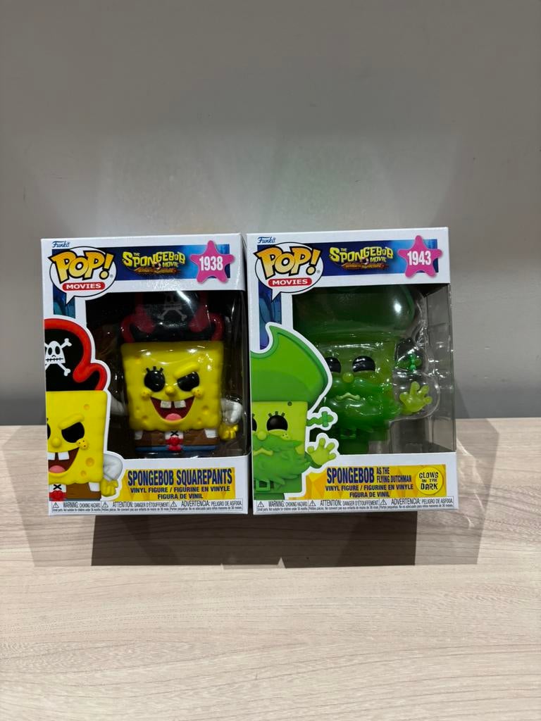 Funko Pop! SpongeBob Movie 1938 & 1943 glow in the dark, Verzamelen, Ophalen of Verzenden, Zo goed als nieuw