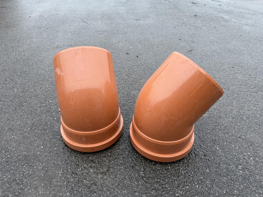 PVC bocht 250mm, Doe-het-zelf en Bouw, Buizen en Afvoer, Ophalen, Bochten, PVC, Nieuw