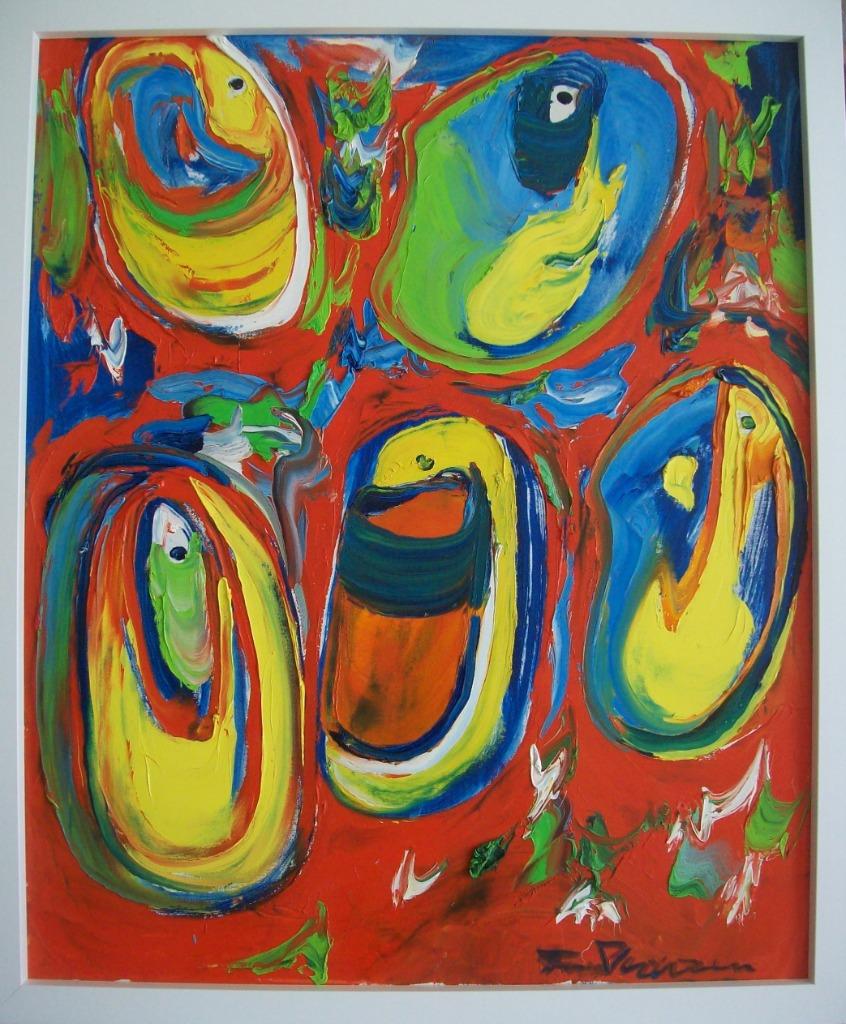 "Faces in red" - Finn Pedersen, Ophalen of Verzenden