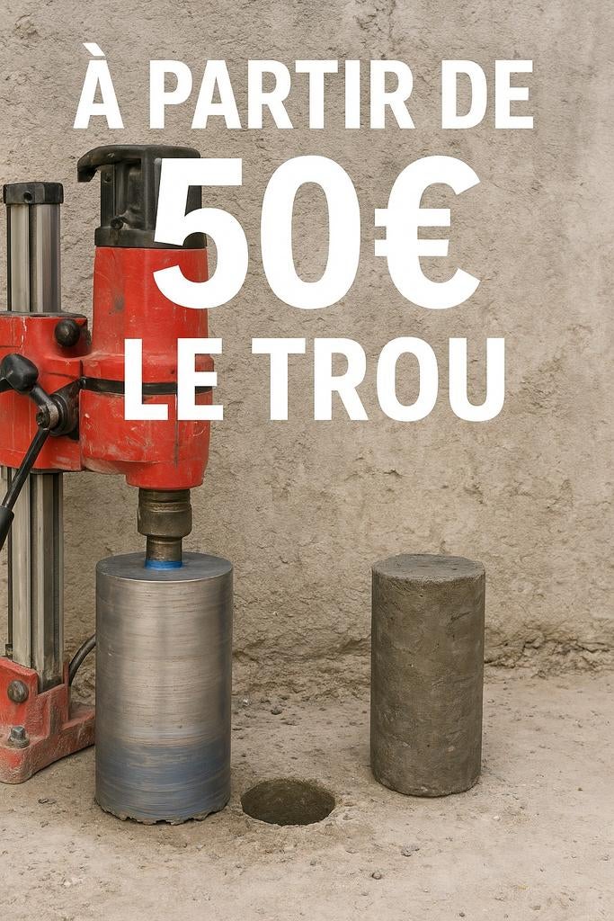 Carottage expert pour tous vos travaux – dès 50 € le trou,