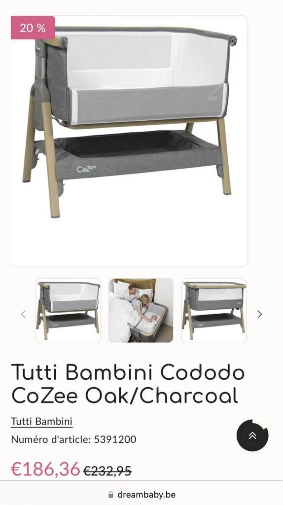 Tutti Bambini Cododo CoZee Oak/Charcoal, Enlèvement, Comme neuf
