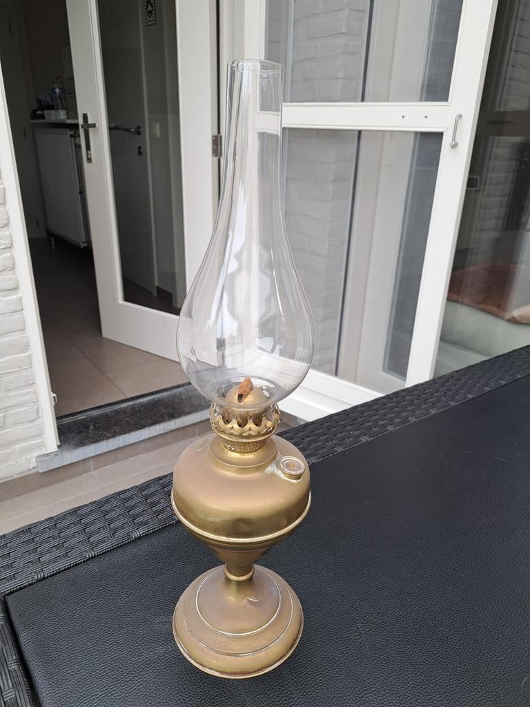 Koperen olielamp 50cm, Antiek en Kunst, Ophalen of Verzenden