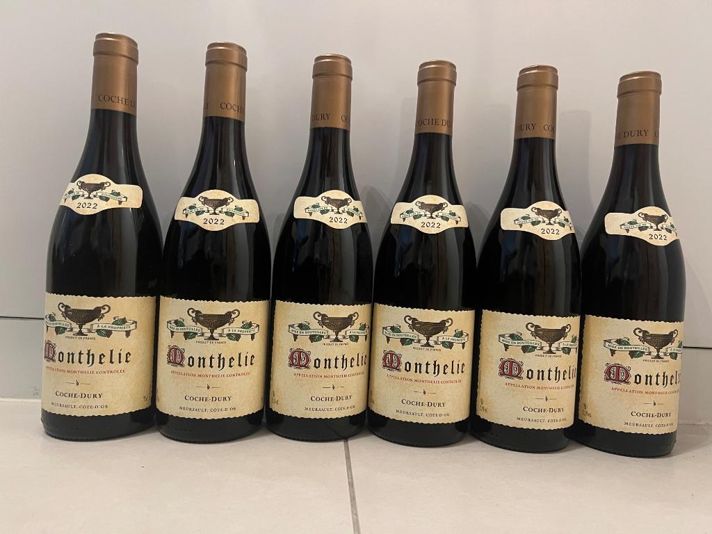 Coche Dury Monthelie 2022 lot de 6 bouteilles, Collections, Vins, Neuf, Pleine, Enlèvement, Vin rouge