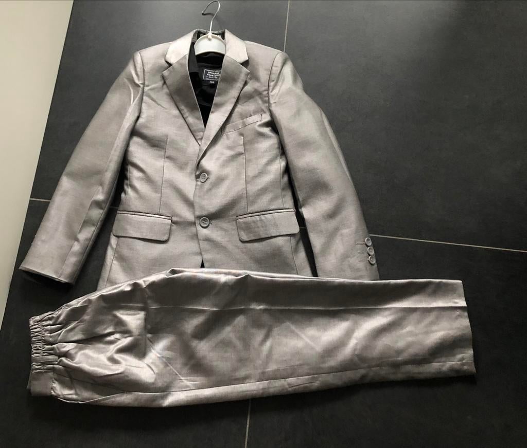 communie kleren kostuum zilver. Maat 128, Enlèvement ou Envoi