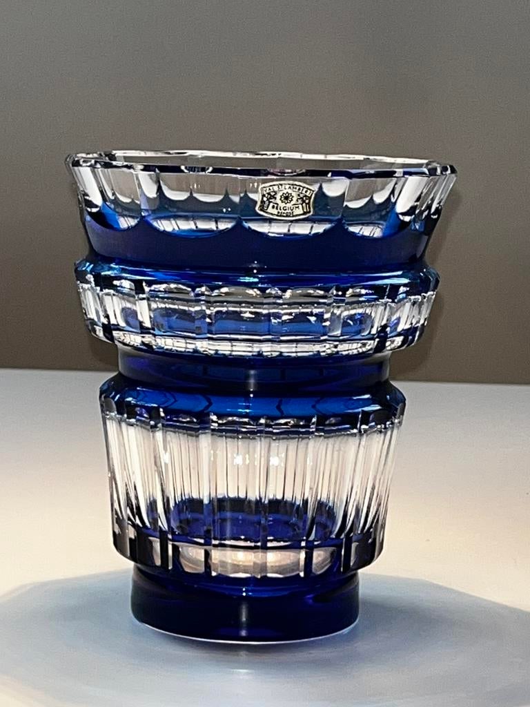 Art Deco Val Saint Lambert Charles Graffart kobalt kristal, Antiek en Kunst, Antiek | Glaswerk en Kristal, Ophalen of Verzenden