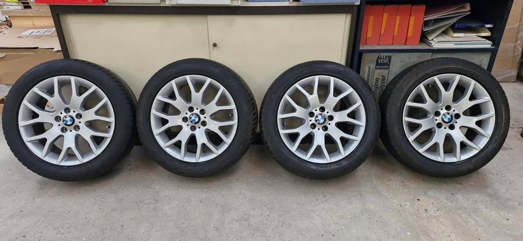 Jantes BMW 5X120 + Pneus HIVER GOODYEAR M+S 255/50R19, Autos : Pièces & Accessoires, Pneus hiver, 255 mm, Pneu(s), Utilisé