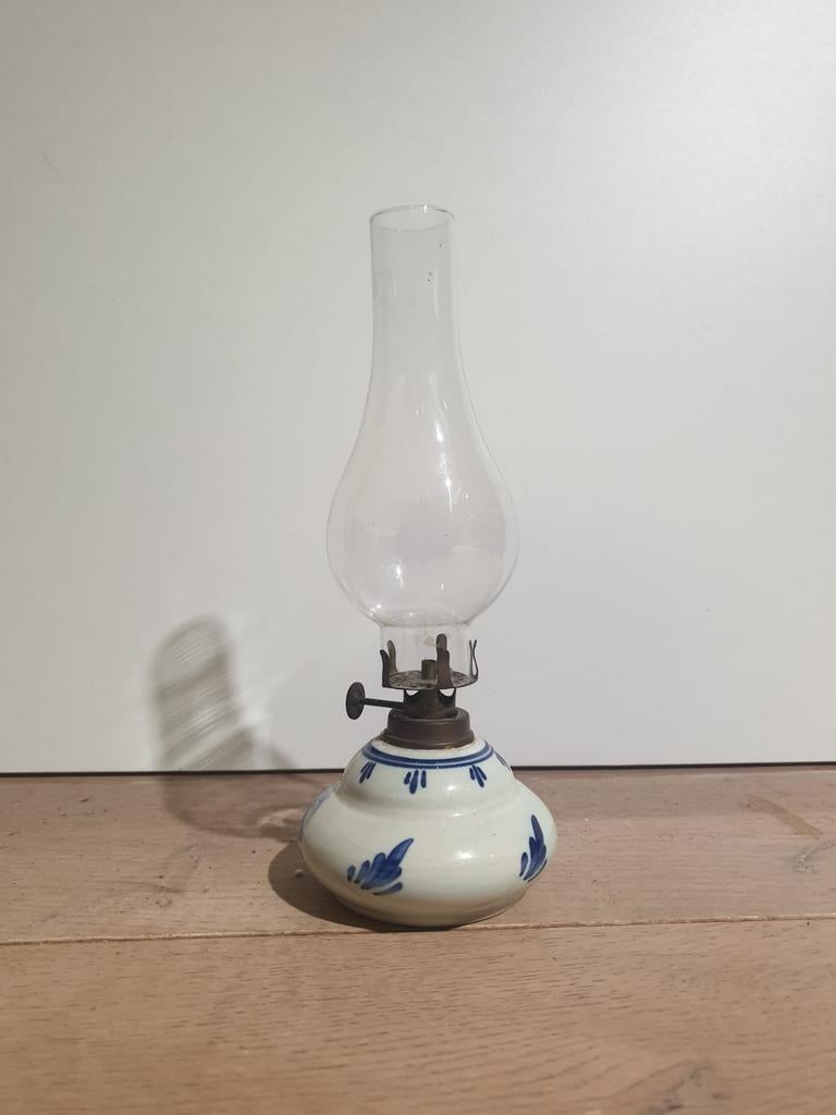 Lampe ancienne signé Delft Bleue, Antiquités & Art, Enlèvement
