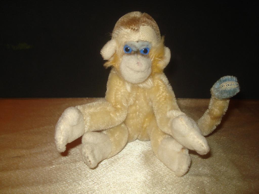 STEIFF Ancien Singe Mungo 14 x 14 cm An 1960 Très Bon Etat, Collections, Ours & Peluches, Enlèvement ou Envoi, Comme neuf, Autres types