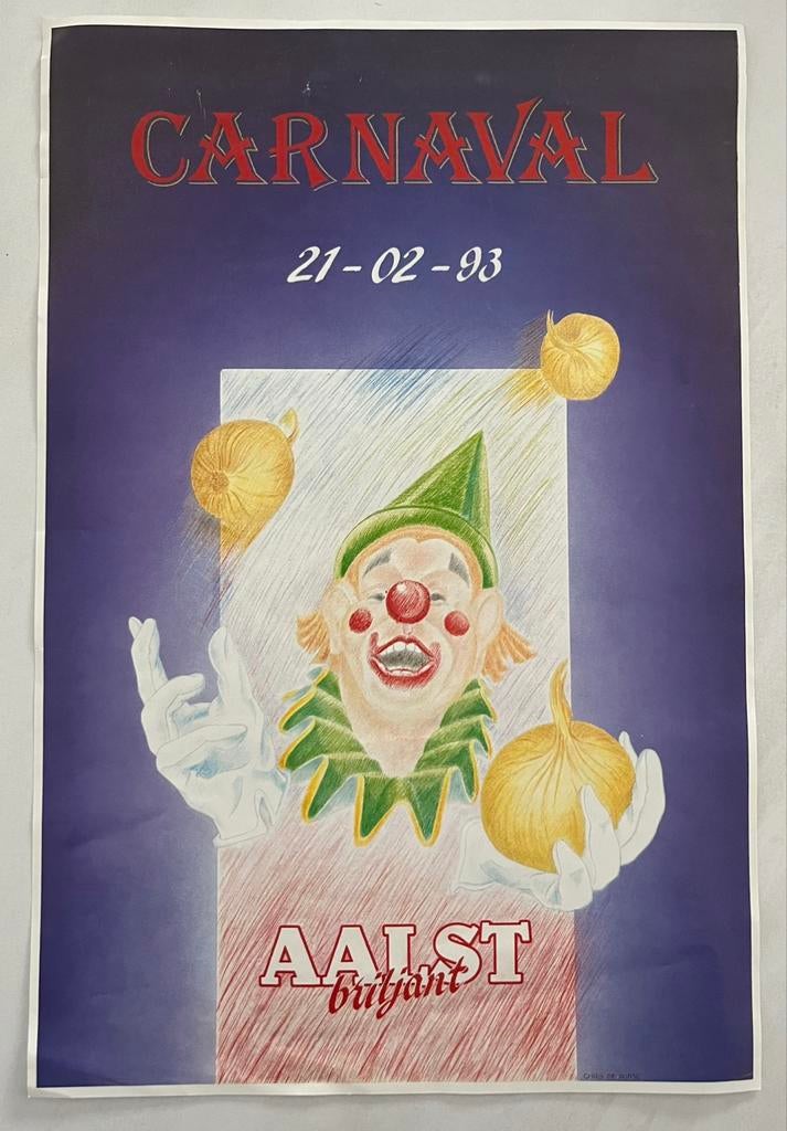 Aalst Oilsjt Carnaval kleine affiche 1993, Collections, Enlèvement, Utilisé